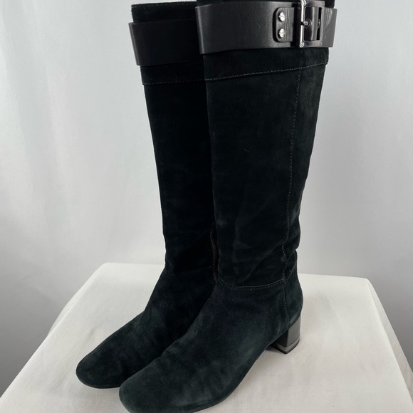 Tory Burch Suede Riding Boots in Black Size 10 - Picture 2 of 16